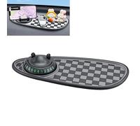 3-in-1 Car Dashboard Anti-Slip Phone Holder - 360° Rotatable Silicone Mat with Parking Number Display, Non-Slip Pad for Smartphone, Keys & Glasses (Grau)