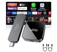 3-in-1 Car TV Mate Pro with Wireless CarPlay and Android Auto Adapter, Upgrade HDMl Multimedia Adapter for TV Stick Converter,HDMI Carplay Adapter Cast Video/Game to Your Car for Wired CarPlay Cars