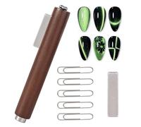 3 in 1 Cat Eye Magnet for Nails with Square Magnet & 5 Paper Clips - Professional Nail Magnets for Nail Art, Cateye Magnet for Stunning 3D Designs, Perfect for Home DIY, Salon & Nail Studio Use