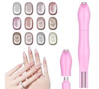 3 in 1 Cat Eye Nail Magnet, Multi-Function Nail Magnet Tool for Cat Eye Gel Polish Nails Design Tools Heart Shape Round Line Shape for Salon, Studio or Home