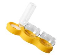 3-in-1 Cat Food Bowl with Automatic Water Dispenser, Double Bowls | 500ml Gravity-Fed Bottle, No-Spill Tilted Platform, Plastic Build, Detachable Parts for Kittens and Small Dogs