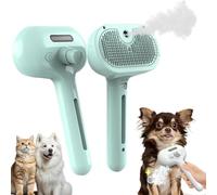 3 in 1 Cat Steam Brush, Self-Cleaning Cat Brush, Pets Grooming Brushes with Essence, Dog Brushes Spray Hair Removal Comb for Long & Short Haired Pets, USB Rechargeable (blue)