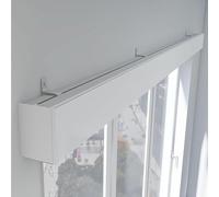 3-in-1 Ceiling & Wall Mount Metal Curtain Rod, 1.6m Adjustable Blackout Drapery, Stylish White Support for Enhanced Privacy & Elegant Home Decor