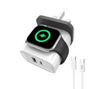 3-in-1 Charger for Apple Watch,PD 25W Dual Port Wall Charger Block for iPhone,USB C Fast Charging,Travel Essential Charge for iWatch Ultra/SE/10/9/8/7,iPhone Series 17/16/15/14,Android (white)