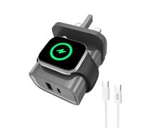 3-in-1 Charger for Apple Watch,PD 25W Dual Port Wall Charger Block for iPhone,USB C Fast Charging,Travel Essential Charge for iWatch Ultra/SE/10/9/8/7,iPhone Series 17/16/15/14,Android (black)