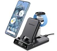 3 in 1 Charger Stand for Google Pixel Watch 3/2, 25W Fast Charging Station for Pixel 10a/10/10 Pro/10 Pro XL/9 Pro/Pro XL/9/8a/8/8 Pro/7a, Google Buds Pro 2, SwanScout 701G2, (Not for Pixel Watch 4/1)