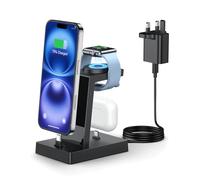 3 in 1 Charging Station - ADADPU iphone and Apple Watch Charger Stand with 30W USB C Charger Plug, Apple Charging Dock for iphone 17 16 15 Series, Earbuds with USB C Port, Not for Samsung Watch