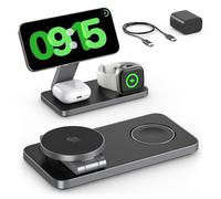 3-in-1 Charging Station for Apple Device, Qi2 25W Certified Magnetic Wireless Fast Charger Stand Compatible with MagSafe for iPhone 18/17/16/15/14/13/12/Air/Duo Series, Apple Watch & AirPods
