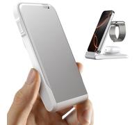 3 in 1 Charging Station for Multiple Devices,Travel Wireless Charging Station, Foldable Charger for iPhone 16/15/14/13/12/SE/11/X/8 Series,& Android Phone,& AirPods,& iWatch (Adapter Not Included)