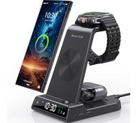 3 in 1 Charging Station for Samsung with Clock,Wireless Charger for Samsung