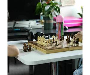3 in 1 Chess Wooden Set Fold Chessboard Backgammon Draughts Wood Board