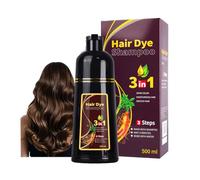 3-in-1 Chestnut Brown Hair Colour Shampoo, Herbal Shampoo to Darken Hair, Fast-Acting Formula, Semi-Permanent Grey Coverage, For Men and Women, Restores Shine (Chestnut Brown)