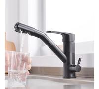 3-in-1 Chrome Kitchen Faucet - 3 Way Water Filter Tap Easy Install Durable Single Lever Modern Design for Clean Drinking Water Upgrade Your Kitchen