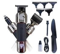 3-in-1 Classic Beard Trimmer for Men- Exposed Skeleton Design, IPX7 Waterproof Electric Razor Shaver- Powerful＆Quiet，Lithium-Ion Cordless Hair Clipper, Men's Grooming Kit for Hair、Nose、Ear、Face、Body