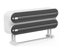 3 in 1 Cling Film Dispenser with Cutter, Magnetic Cling Film Dispenser with Kitchen Roll Holder, Aluminium Foil Dispenser Cling Film, Kitchen Roll Holder Without Drilling, Wall Roll Holder Kitchen