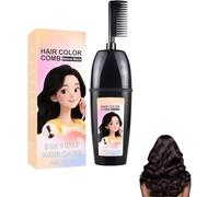 3-in-1 Comb for Hair Coloring with Integrated Brush - Portable Hair Dye Comb for Gray Hair Coverage, Plant Extract Hair Dye, Waterproof & Sweatproof, No Mixing, No Mess, Just Results (Natural Black)