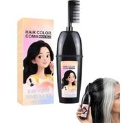 3-in-1 Comb for Hair Coloring with Integrated Brush, Portable Hair Dye Comb for Gray Hair Coverage - Waterproof & Sweatproof, One Step Hairs Coloring, No Mixing, No Mess, Just Results (Natural Black)