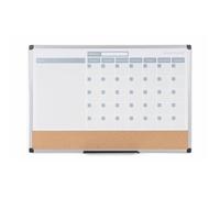 Bi-Office Dry-erase Monthly planner 3-in-1, Plastic Frame, 90 x 60 cm