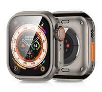 3 in 1 Compatible with Apple Watch Series 9 8 7 Case 45mm Rugged Protective Bumper [Turn into Ultra 2 Look] with Back Cover Tempered Screen Protector Designed for Apple Watch Series 7 8 9 45mm Case