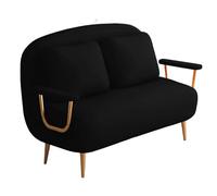 3-in-1 Convertible Armchair Bed for Adults, Ergonomic Adjustable Sofa Chair with 6 Positions, High-Density Foam Seating, Stylish Black Fabric for Living Room & Bedroom (190 * 102 * 32cm)