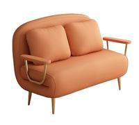 3-in-1 Convertible Armchair Bed for Adults, Ergonomic Flannel Sofa Chair with Adjustable Backrest (6 Positions), High-Density Foam Seat for Living Room & Bedroom (Orange, 190 * 102 * 32cm)