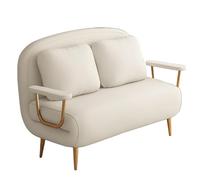 3-in-1 Convertible Armchair Bed for Adults, Ergonomic Flannel Sofa with Adjustable Backrest (6 Positions), High-Density Foam Seat, Ideal for Living Room & Bedroom (Beige, 190x102x32cm)