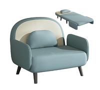 3-in-1 Convertible Sofa Bed, Ergonomic Cat Scratching Chair, Foldable Guest Bed with 5-Level Backrest, Solid Wood Legs, 250kg Capacity, Stylish Orange (195x90x26cm)