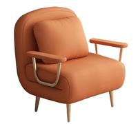3-in-1 Convertible Sofa Bed for Adults, Ergonomic Flannel Armchair with Adjustable Backrest (6 Positions), High-Density Foam Seat, Perfect for Living Room & Bedroom (Orange, 190 * 72 * 32cm)