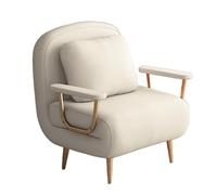 3-in-1 Convertible Sofa Bed for Adults, Ergonomic Flannel Armchair with Adjustable Backrest (6 Positions), High-Density Foam Seat, Living Room & Bedroom Furniture (Beige, 190 * 82 * 32cm)