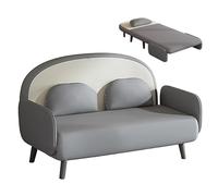3-in-1 Convertible Sofa Bed with Cat Scratching Cloth, Ergonomic Design, Foldable Guest Bed, 5-Level Adjustable Backrest, Solid Wood Legs, 250kg Capacity, Orange (195x90x26cm)