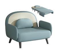 3-in-1 Convertible Sofa Bed with Ergonomic Design, Foldable Guest Bed, 5-Level Backrest Adjustment, Solid Wood Legs, Cat Scratching Cloth, 250kg Capacity, Orange, 195x90x26cm