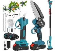 3-in-1 Cordless Electric Pole Pruner - 600W Telescopic Pruning Tool with 1.25-2m Adjustable Pole, 6-Inch Single-Hand Saw, 2 × 3.0Ah Lithium Batteries for Garden Trees and Shrubs