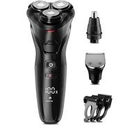 3-in-1 Cordless Electric Razor for Men, IPX7 Waterproof Travel Kit with Turbo Speed, Precision Blades for Beard, Nose, Sideburns