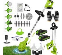 3 In 1 Cordless Garden Strimmers, 21V Grass Trimmer With 2 Batteries, Telescopic Lightweight, 1880W