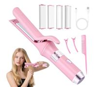 3 in 1 Cordless Hair Straighteners Curler, Mini Flat Iron Curling Wand with 4 Temperature Levels & 3 Replacement Heads,USB Rechargeable Travel Straightener, Wireless Curling Iron 4000mAh Battery