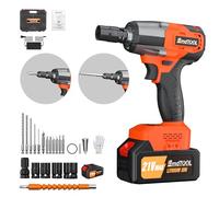 3-in-1 Cordless Impact Wrench Kit - 16pcs Efficiency Accessories 21V Electric Wrench with 550NM Max Torque 406 ft-lbs & LED Light, 4000mAh Battery Impact Gun Perfect for DIY, Car, Home