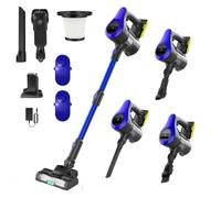 3-in-1 Cordless Stick Vacuum Cleaner Handheld & Upright Lightweight Powerful Vacuums with LED Light, Filters, 0.8LDust Cup, Rechargeable Battery,140W Blue Anti-Tangled Vacuum for Pet Hair Carpet Floor