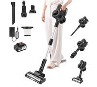 3-in-1 Cordless Vacuum Cleaner with 21V Rechargeable Battery,65Mins Runtime,Lightweight Upright & Handheld Stick Vacuum,Dual-Speed,for Carpets,Hard Floors & Pet Hair