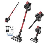 3-in-1 Cordless Vacuum - Handheld & Stick for Pet Hair, 3000mAh Battery, 65 Min Run Time, Red