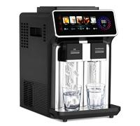 3-in-1 Countertop Nugget Ice Maker, Commercial Ice Machine with LCD Display, 15kg/24H, Making 5℃ Cold Water & Smoothie, 5 Presets, 12PCS/Time, for Home Office Bar