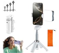 3-in-1 Creator Stick - Tripod, Selfie, Grip, Pocketflex Mini Tripod, 360°Rotatable Mini Phone Tripods with Fill Light, Remote (White,One light)
