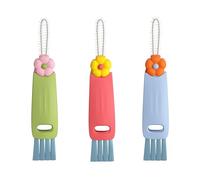 3 in 1 Cup Lid Cleaning Brush, 3 Pack 3 Color Multifunctional Cleaning Brush with Flower Pattern, Portable Cup Lid Crevice Cleaner for Baby Bottle Gap Cup Lid Tight Spaces Home Kitchen Tools