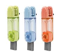 3-in-1 Cup Lid Crevice Cleaning Brush, 3 Pack Cute Crocodile Design Multifunctional Portable Bottle Detail Brush, Home Kitchen Cleaning Tools for Cups and Lids (Three Colors)