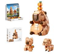 3-in-1 Cute Animal Building Set, 582PCS Capybara Bears Pug Building Toy with Oranges, Creative Animal Model Transforming Construction Kit, Birthday Gift for Teens Adults Party Boys Girls