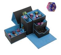 3 in 1 Dice Tower Storage Box with Tray, Leather Magnetic Closure DND Accessories for RPG MTG Games