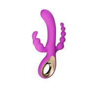 3-in-1 Dildo Vibrator with G-Spot, Clitoris, & Anal Plug Stimulation | USB Rechargeable, IPX5 Waterproof, 2 Motors with 10 Modes - Vibrator for Women and Couples (Purple)