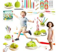 3 in 1 Dinosaur Rocket Launcher,Musical Jumping Ring Toss Toy with Remote Control,2026 New Spinning Dino Jump Toy,Indoor Outdoor Sports Toys for Ages 3-8,Active Gift for Boys Girls (Charging,1set)