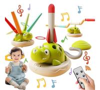 3-in-1 Dinosaur Rocket Launcher, Ring Toss Game, and Musical Jumping Toy; Spinning Dinosaur Jumping Toy with Remote Control, Suitable for Boys and Girls