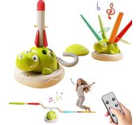 3 in 1 Dinosaur Rocket Launcher,Ring Toss & Musical Jumping Toy, 3 in One Spinning Musical Jumping Dinosaur Jump Toys with Remote Control Dino Rockets, Indoor & Outdoor Toys (Rechargeable)
