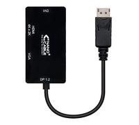 3 in 1 DisplayPort to VGA/DVI/HDMI Converter Adapter (DP1.2/M-VGA/H-DVI/H-HDMI/H) HDMI 4K, Black